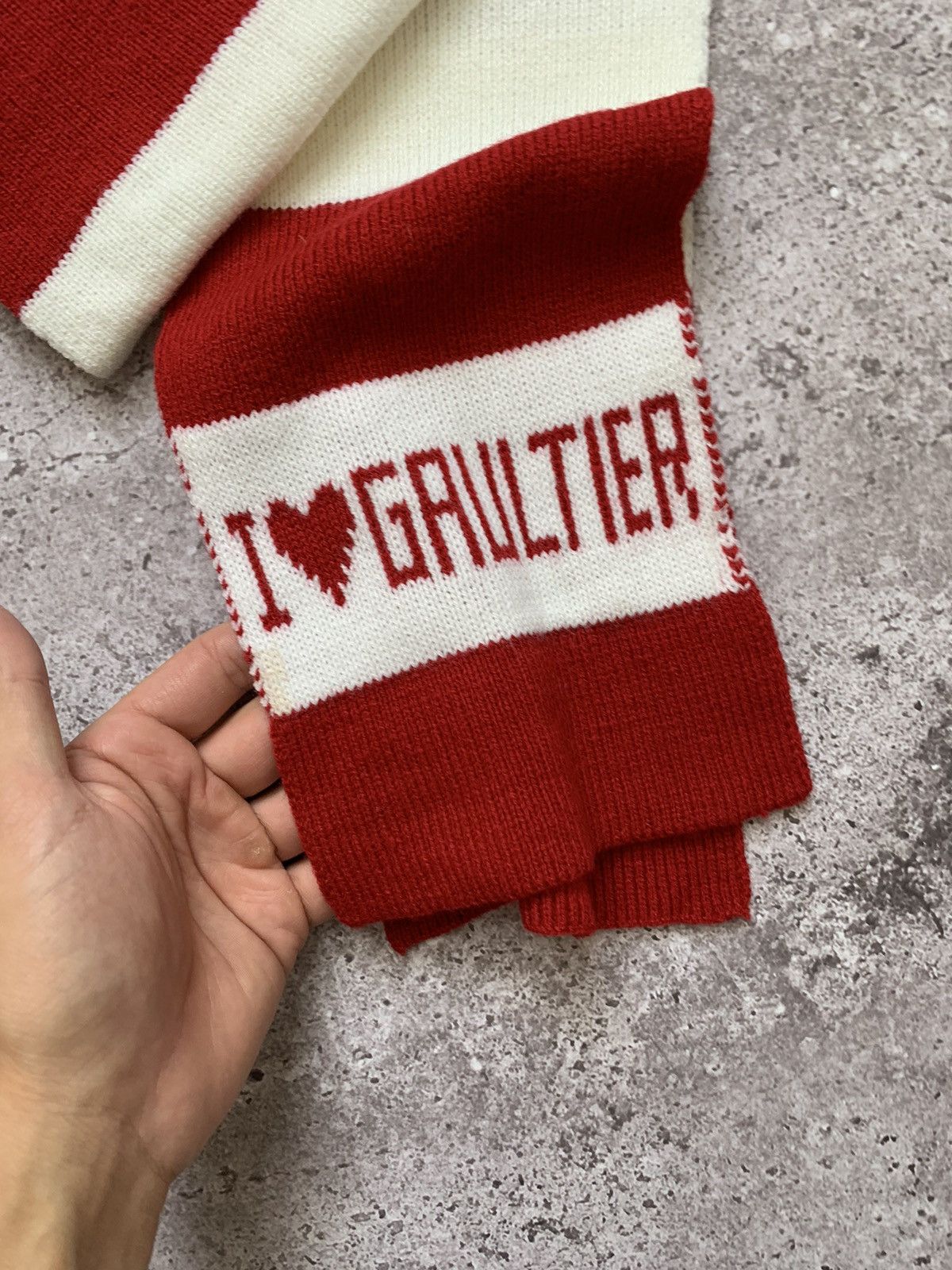 Jean Paul Gaultier × Vintage Vintage Y2K Jean Paul Gaultier I Love Stripped Scarf Size ONE SIZE - 2 Thumbnail