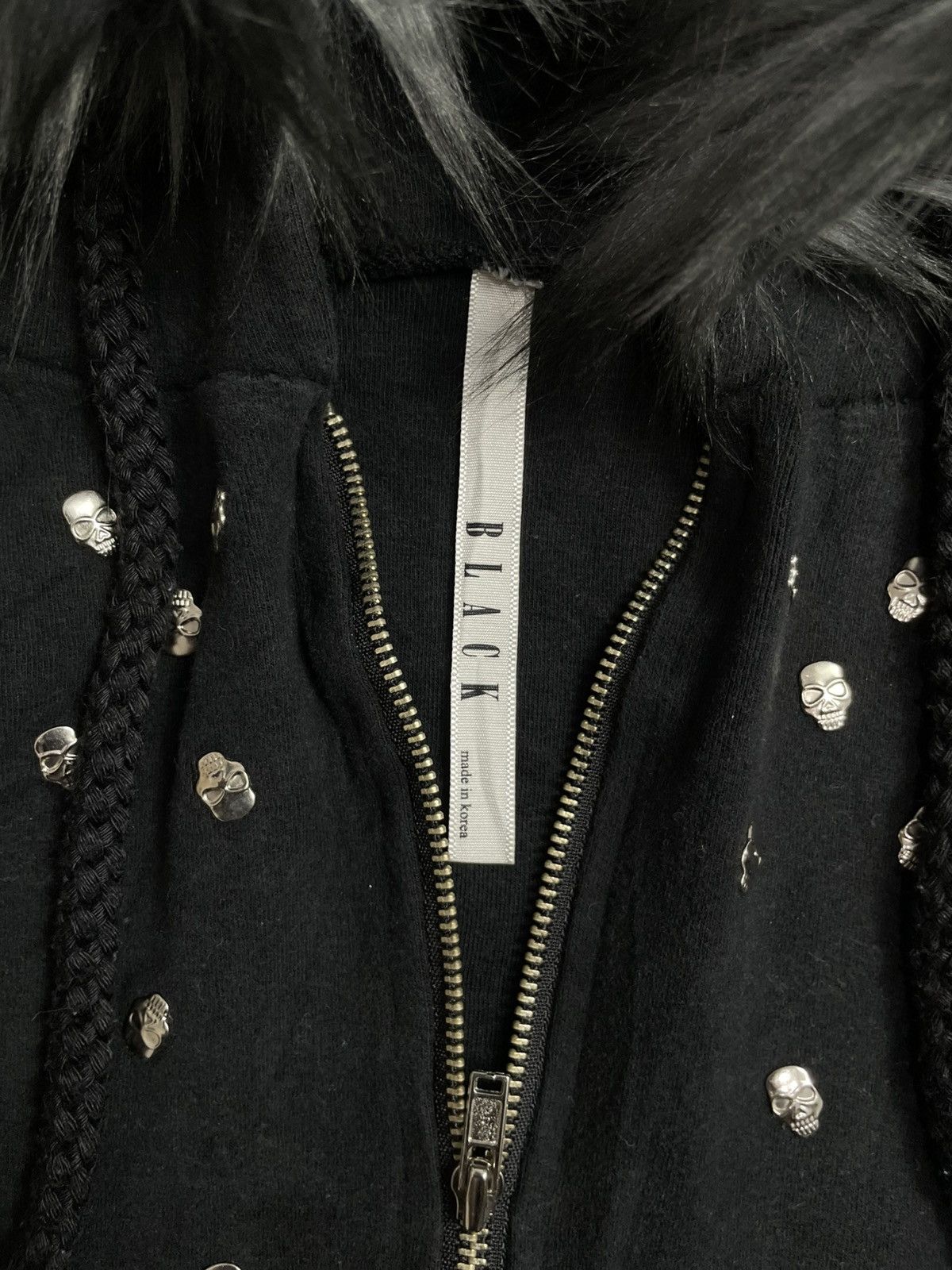 Japanese Brand Black Fur Hoodie skull ifsix style Size S / US 4 / IT 40 - 4 Thumbnail