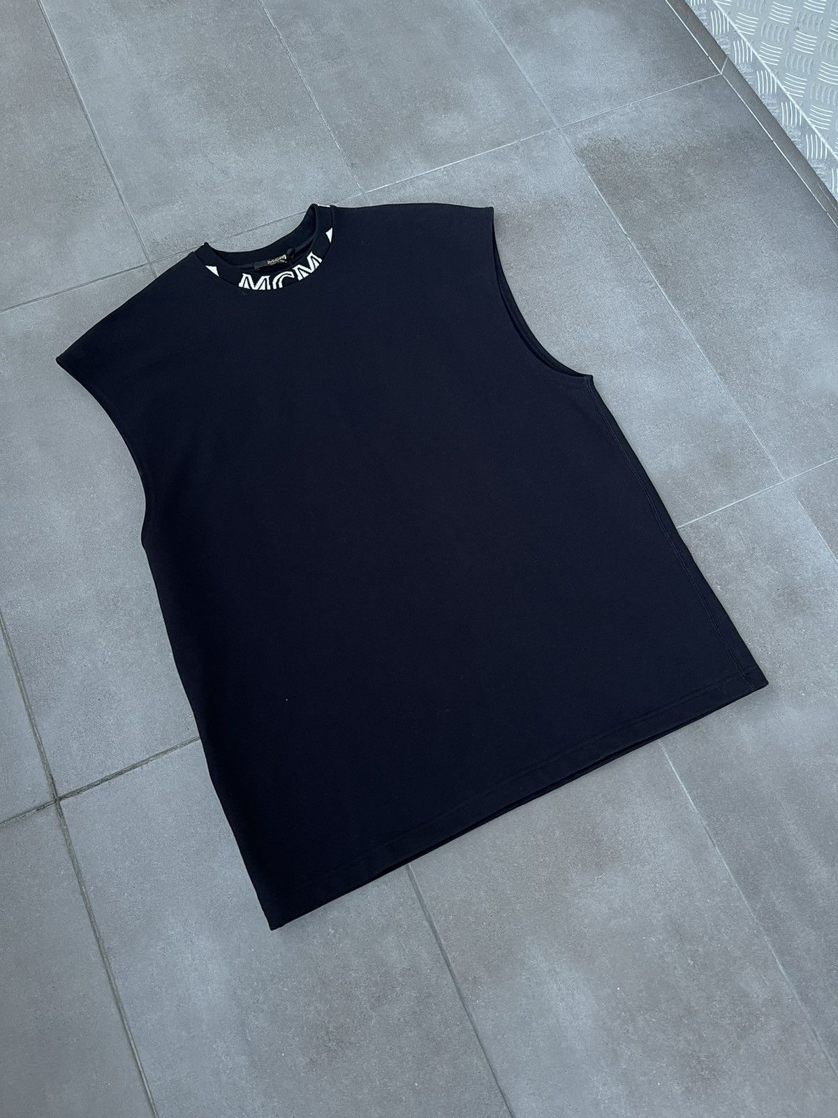 MCM !DS! SS21 MCM Neck Logo Black Sleeveless Tank Top Size US M / EU 48-50 / 2 - 3 Thumbnail