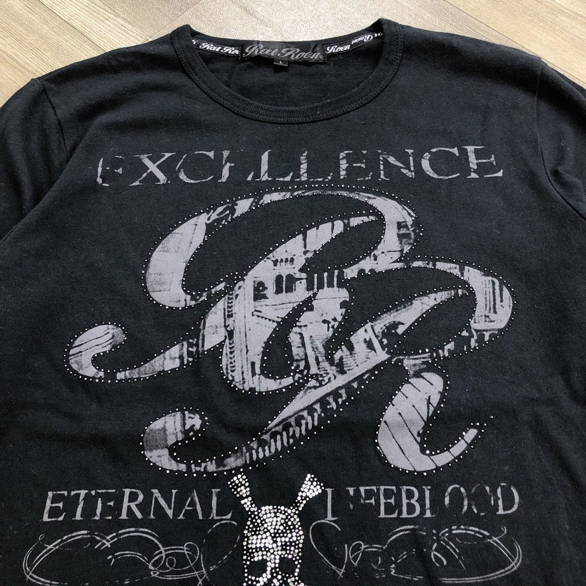 If Six Was Nine × Japanese Brand × Le Grande Bleu (L.G.B.) 2000s Rat Roen Poem Skull Grunge Lgb Striped LongSleeve Size US L / EU 52-54 / 3 - 4 Thumbnail