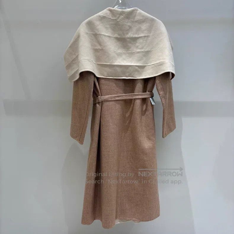 Hermes Hermes Beige Cashmere, Linen, and Silk Notched Lapel Long Size XS / US 0-2 / IT 36-38 - 2 Thumbnail