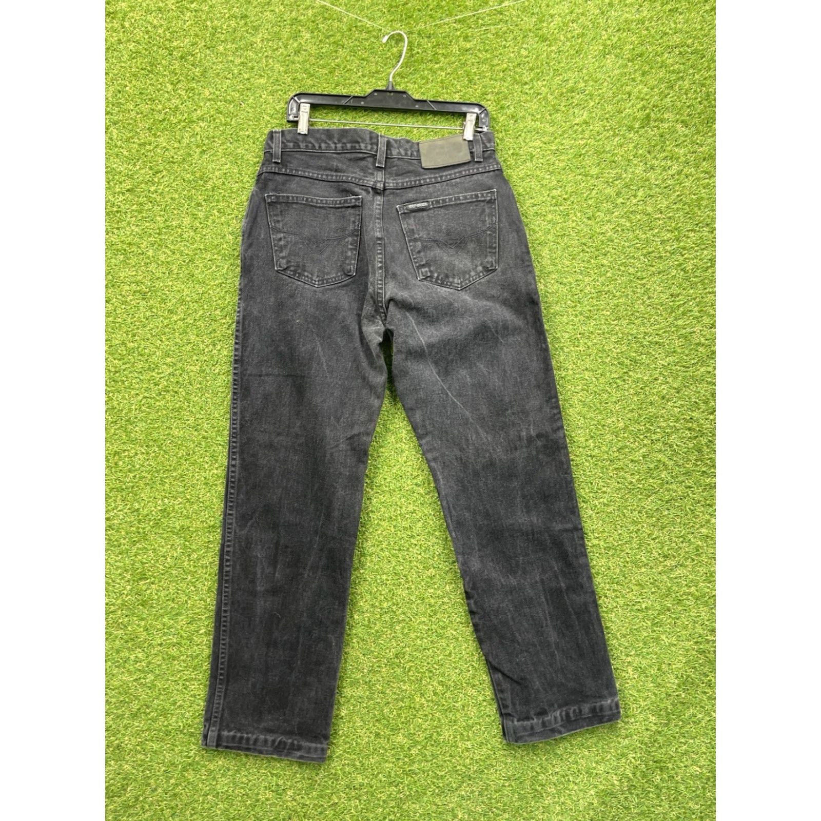 Harley Davidson VINTAGE Harley-Davidson Jeans Womens 10 Black Relaxed Straight Leg Thick Denim Vintage Size 32" / US 10 / IT 46 - 2 Thumbnail