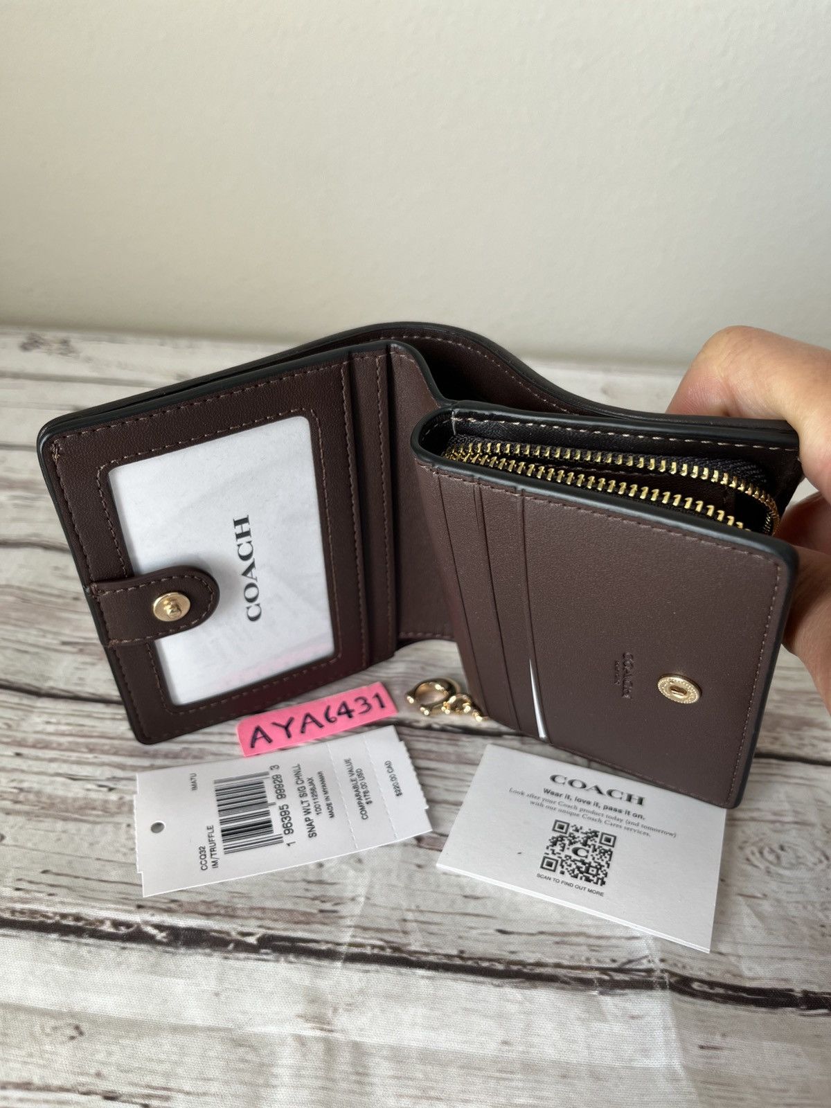 Coach Coa Snap Wallet In Signature Chenille Size ONE SIZE - 6 Thumbnail