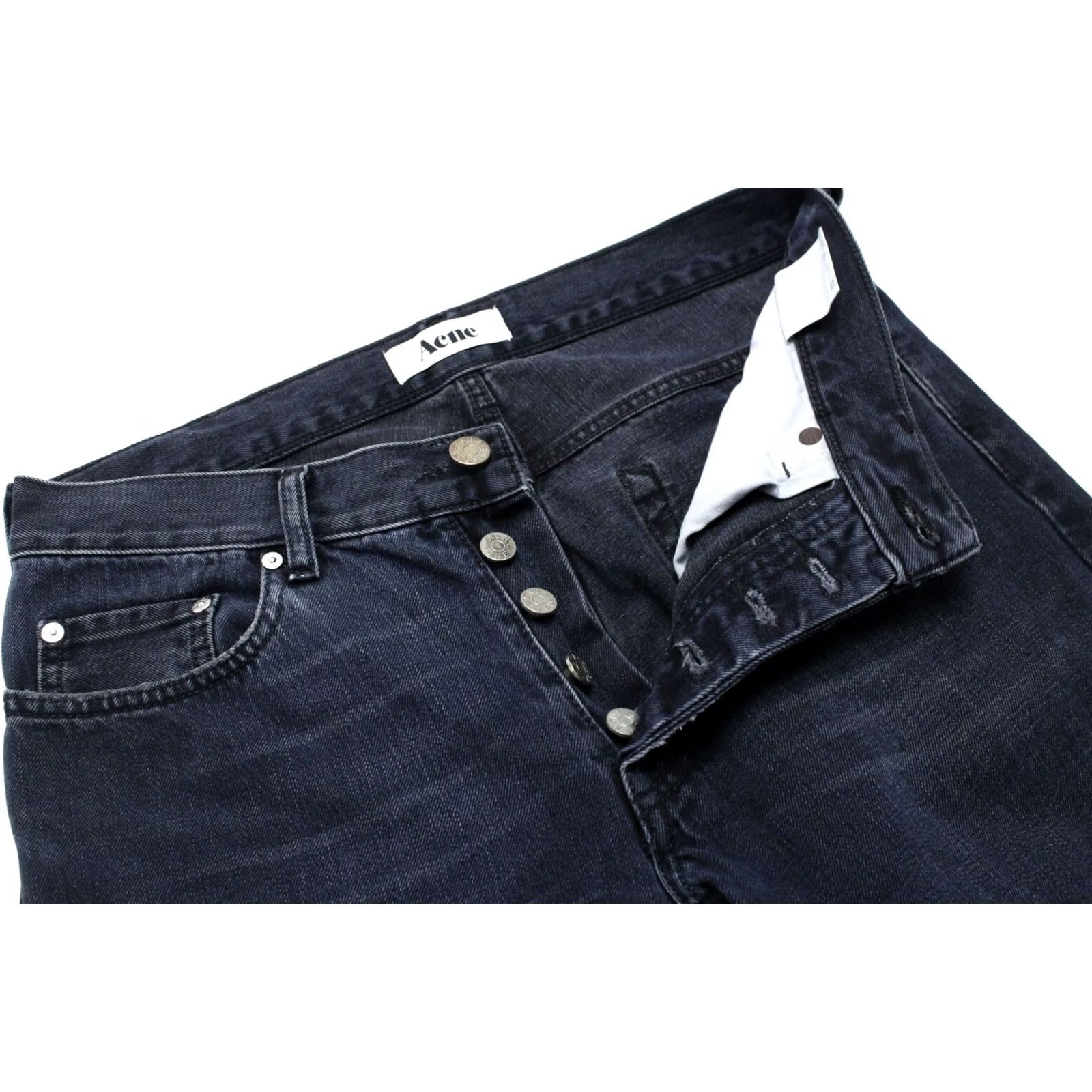 Denime ACNE Jeans Roc/Lana Blue Men's W30/L32 Slim Fit Whiskers Faded Denim Size US 30 / EU 46 - 4 Thumbnail