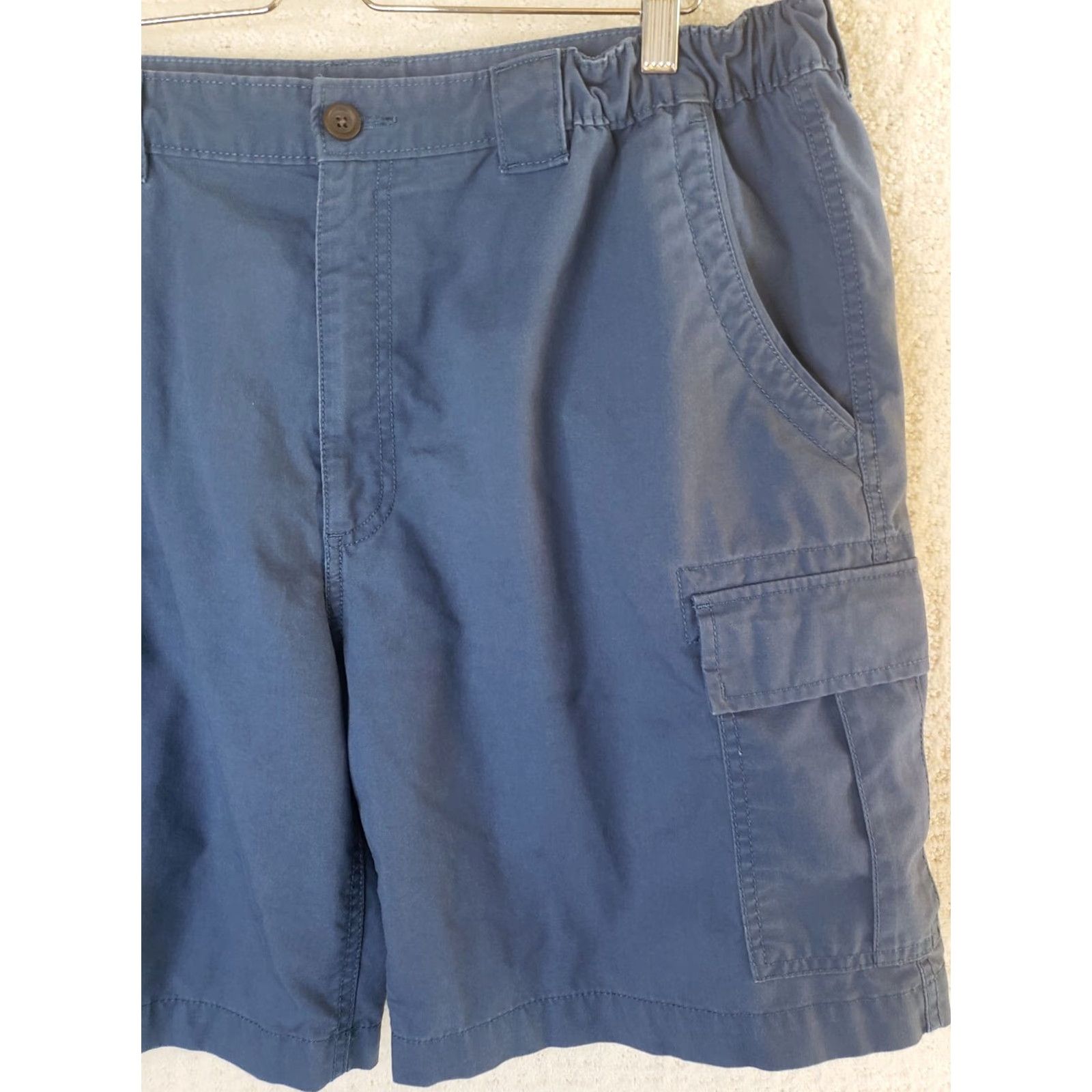 Savane Savane Cargo Shorts Blue Elastic Waist Cotton Outdoor Hiking Utility 40x9 Men Regular 40in Flat Front Pockets Size US 40 / EU 56 - 3 Thumbnail