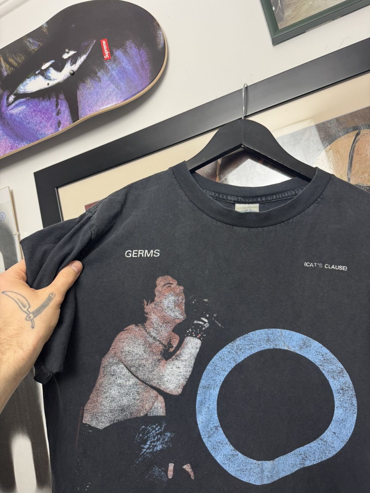 Band Tees Vintage Germs Cat's Clause Punk Rock Band Tee Washed Rare Size US L / EU 52-54 / 3 - 3 Thumbnail