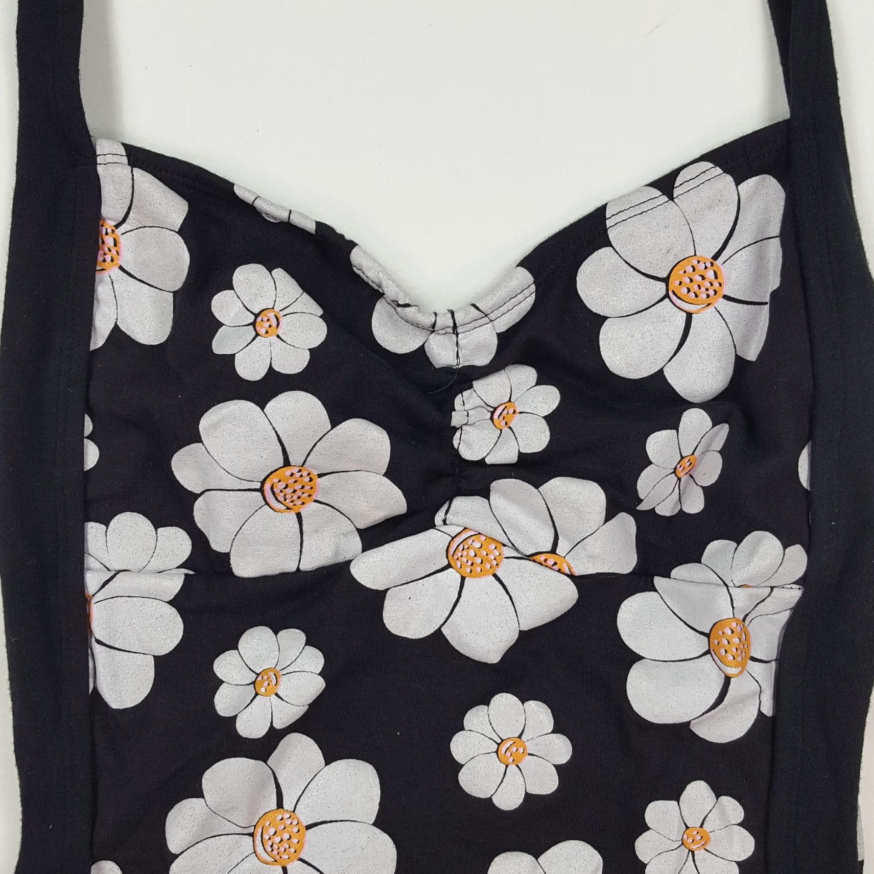 Sunflower VINTAGE Krystal K International Sunflower Halter One Piece Bikini Women M Black Floral 80s Beach Retro Hippie Flower Top Size M / US 6-8 / IT 42-44 - 6 Thumbnail