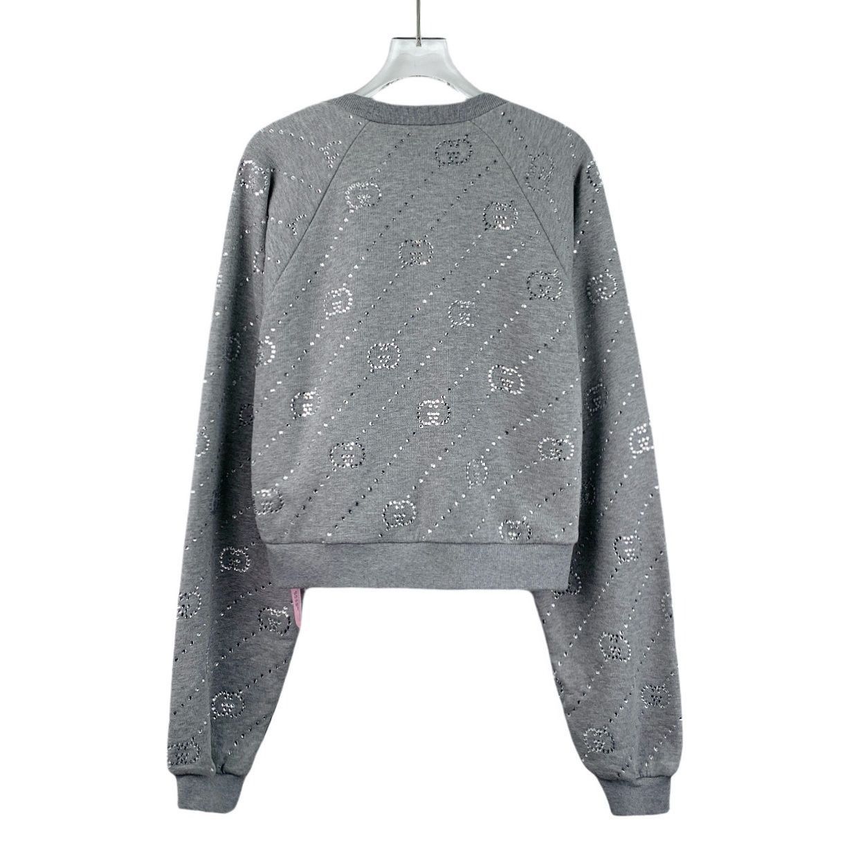 Gucci Gucci Grey Rhinestone Cotton Round-Neck Long-Sleeve Sweatshi Size M / US 6-8 / IT 42-44 - 8 Thumbnail