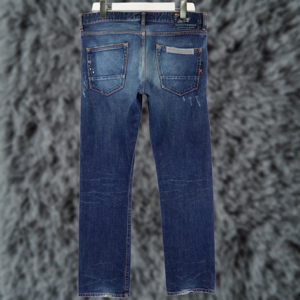 Scotch & Soda SCOTCH & SODA Snatch Jeans Men's W33/L32 Distressed Whiskers Blue Jeans Straight Mens Size US 33 - 1 Thumbnail