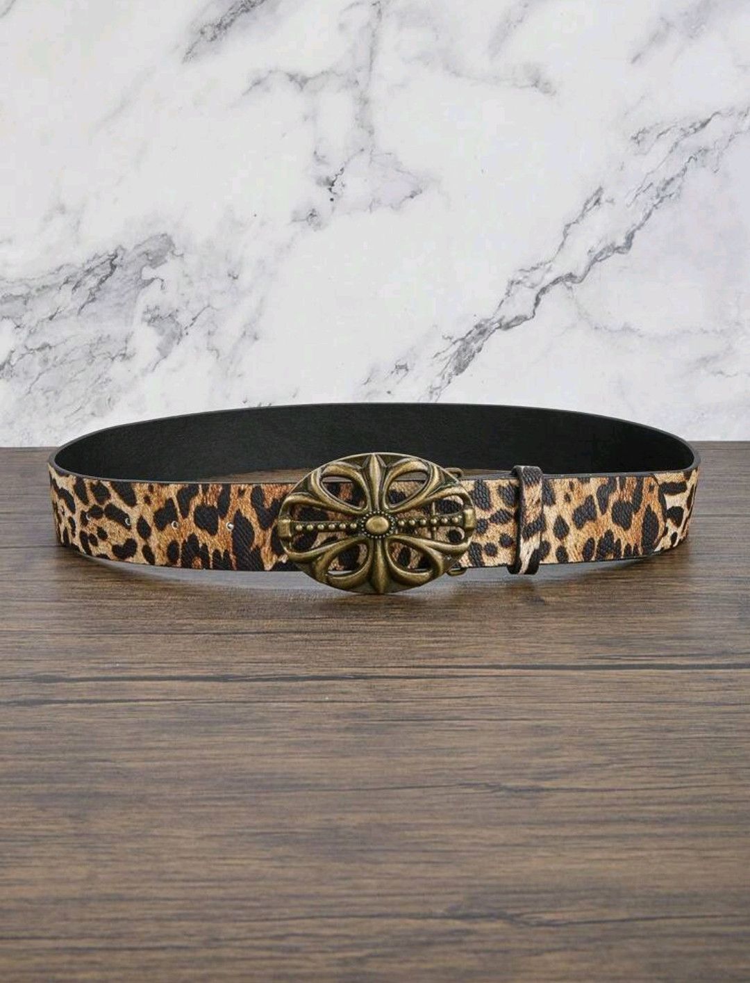 Japanese Brand × Other Y2k Floral Cross Buckle Leopard Belt Size ONE SIZE - 3 Thumbnail