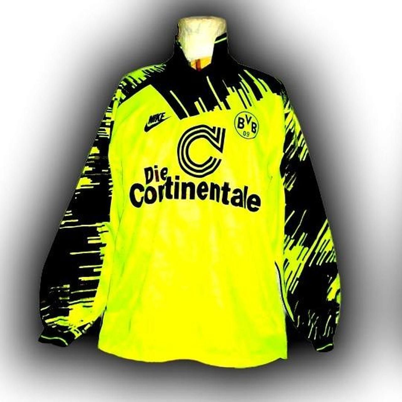 Nike BVB Borussia Dortmund Germany 1993 1994 Home Shirt Jersey Size US L / EU 52-54 / 3 - 1 Thumbnail