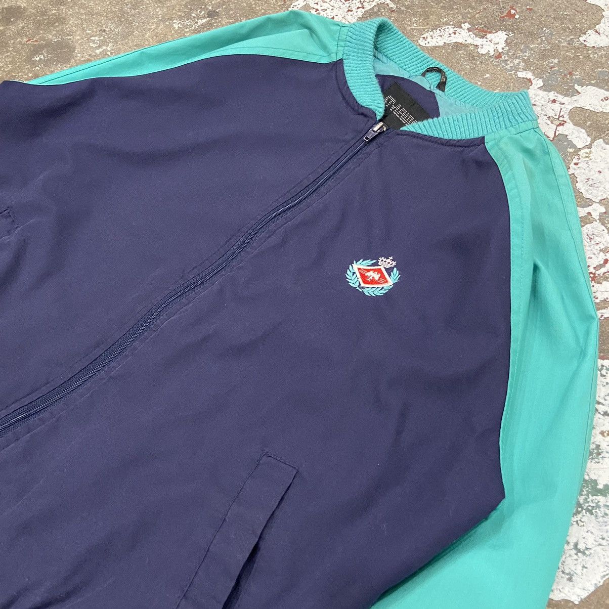 Vintage Vintage Navy Blue And Teal Zip-up Jacket Size US L / EU 52-54 / 3 - 2 Thumbnail