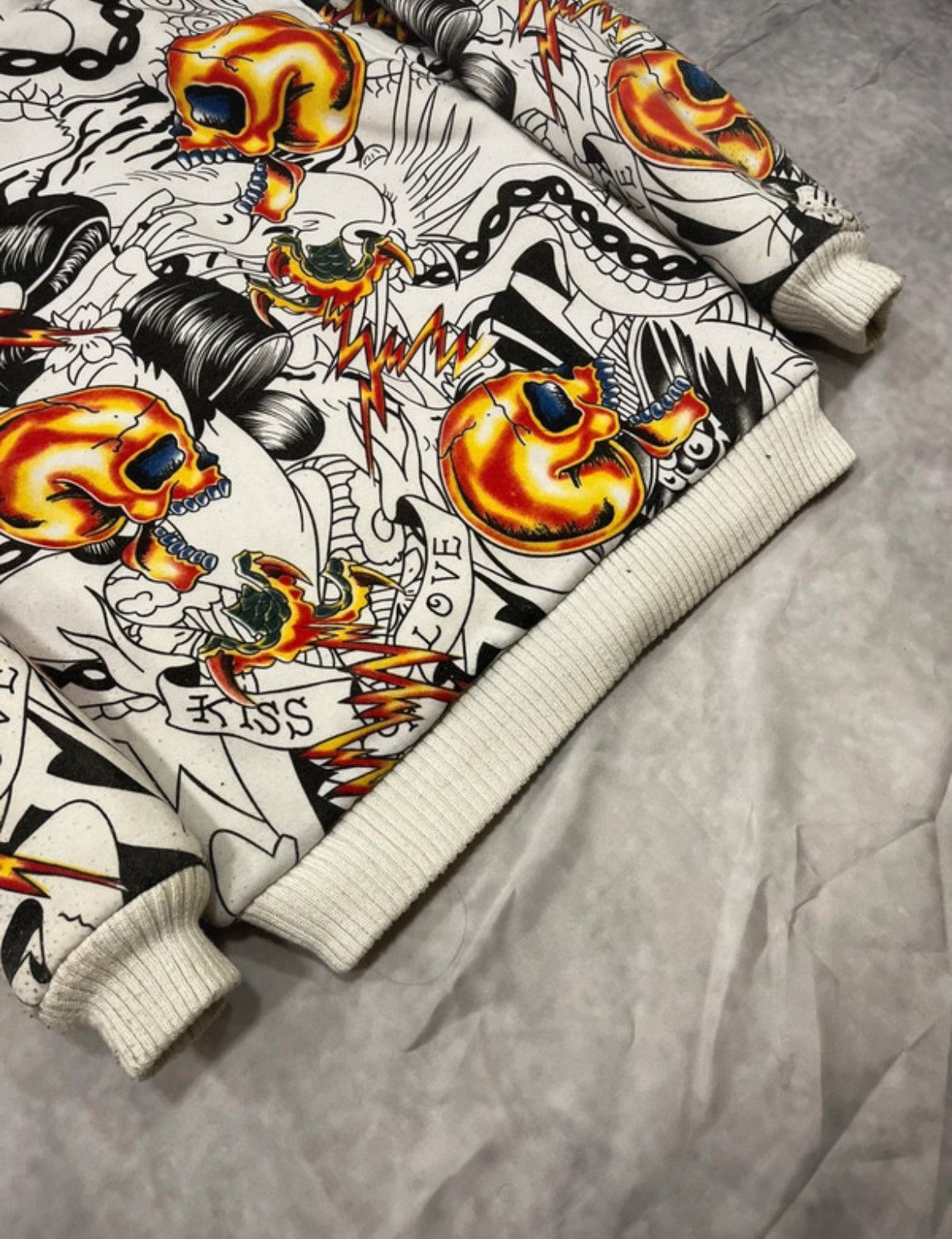 Vintage Really Point Ed Hardy Style Vintage Y2K Fur Zip Hoodie Size US M / EU 48-50 / 2 - 10 Thumbnail