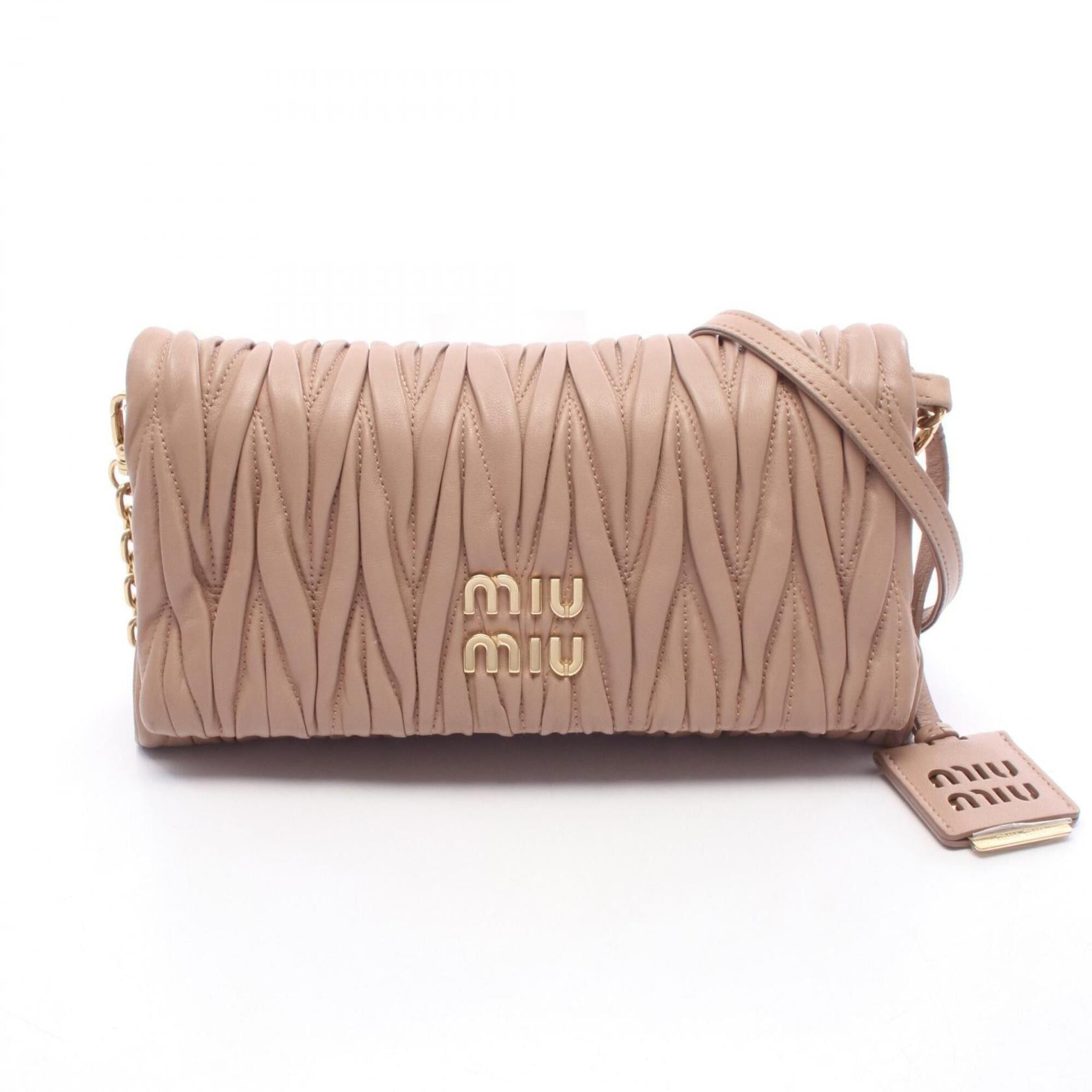 Miu Miu Miu Miu Miu Matelassé Shoulder Bag/Handbag, Leather, Women's, Pink, 5BH080 Size ONE SIZE - 1 Thumbnail
