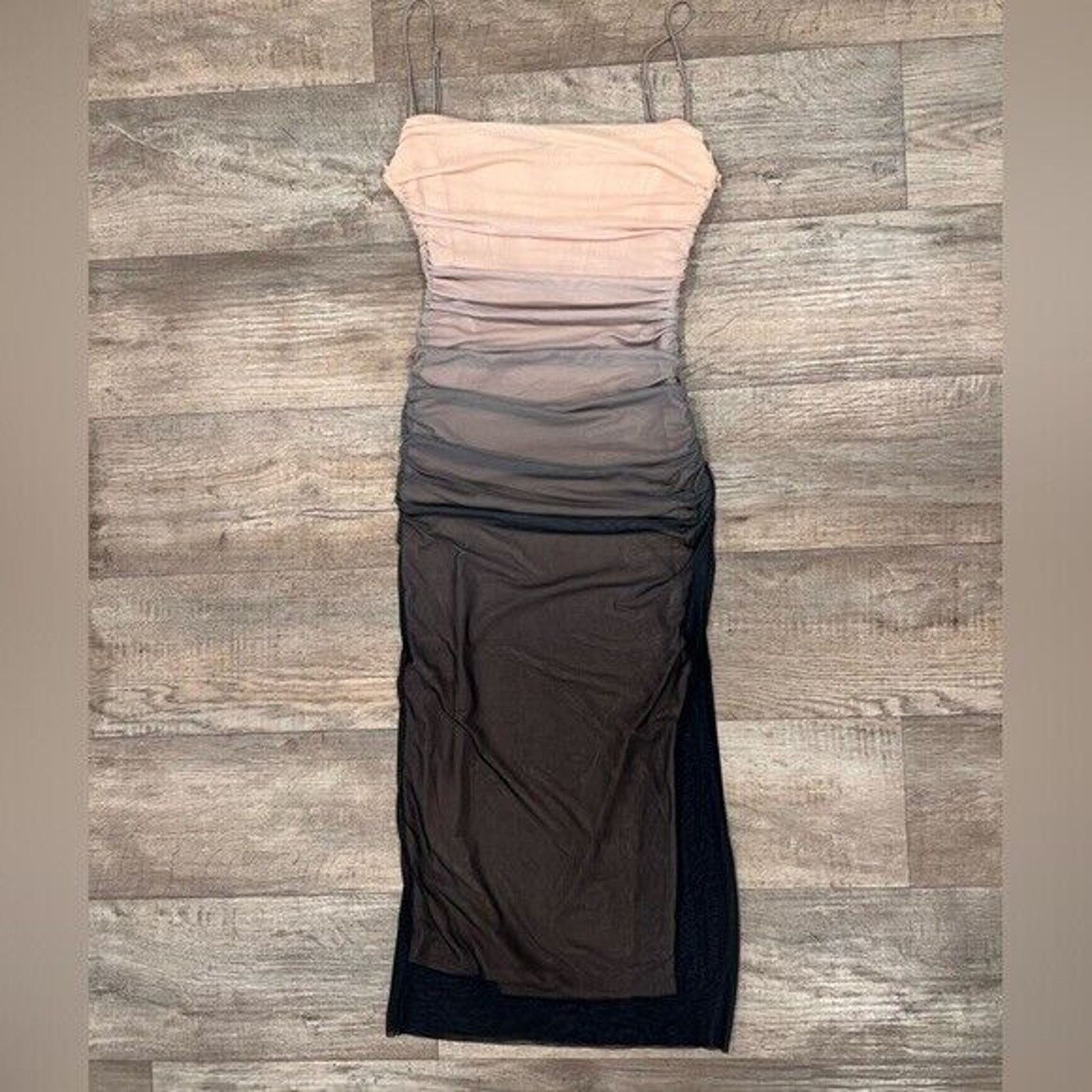 Zara ZARA Gradient Ruched Fitted Midi Dress NWT Size L / US 10 / IT 46 - 21 Thumbnail