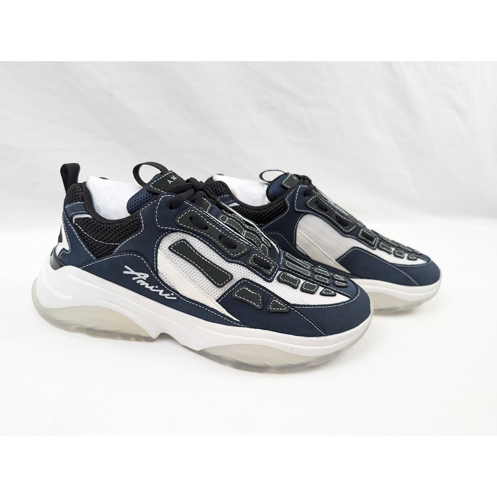 Amiri o1rshd1 Bone Runners Sneakers in Midnight Blue Size US 14 / EU 47 - 10 Thumbnail