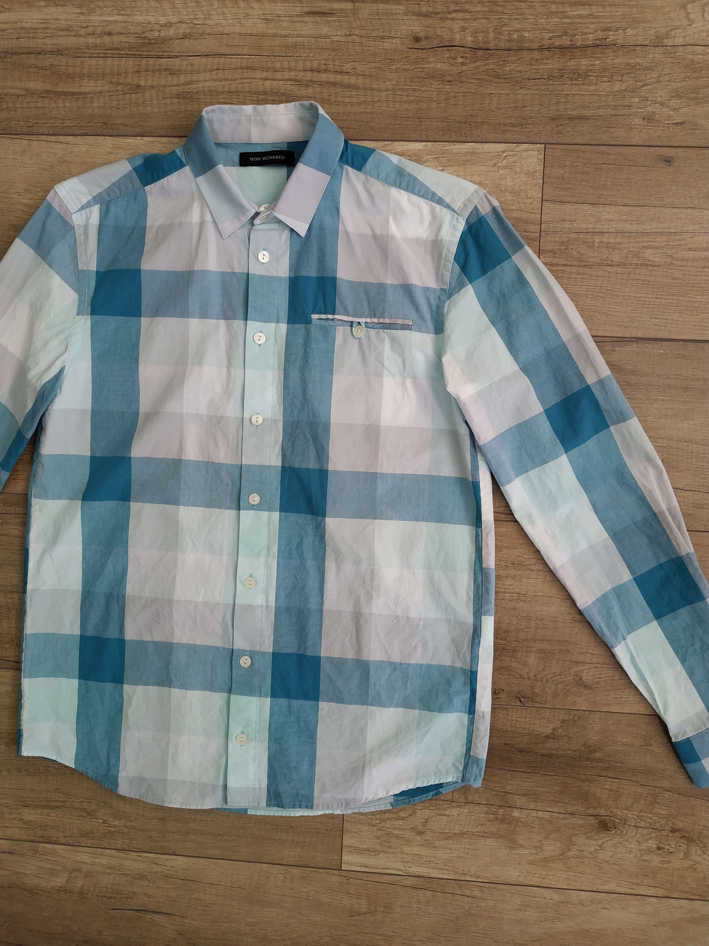 Won Hundred Won Hundred Men's Checkered Button Up Shirt, s. SMALL Size US S / EU 44-46 / 1 - 2 Thumbnail