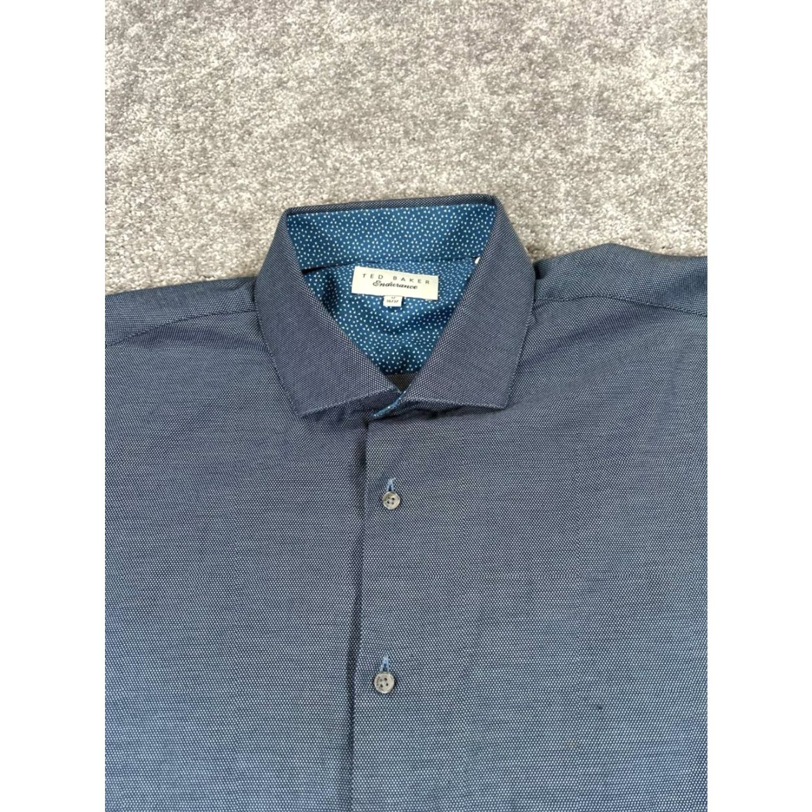 Ted Baker Ted Baker Endurance Dress Shirt Mens 17 Blue Button-Down Shirt Dress Shirt Mens 17 Blue Ted Baker Endurance Regular Size 46R - 2 Thumbnail