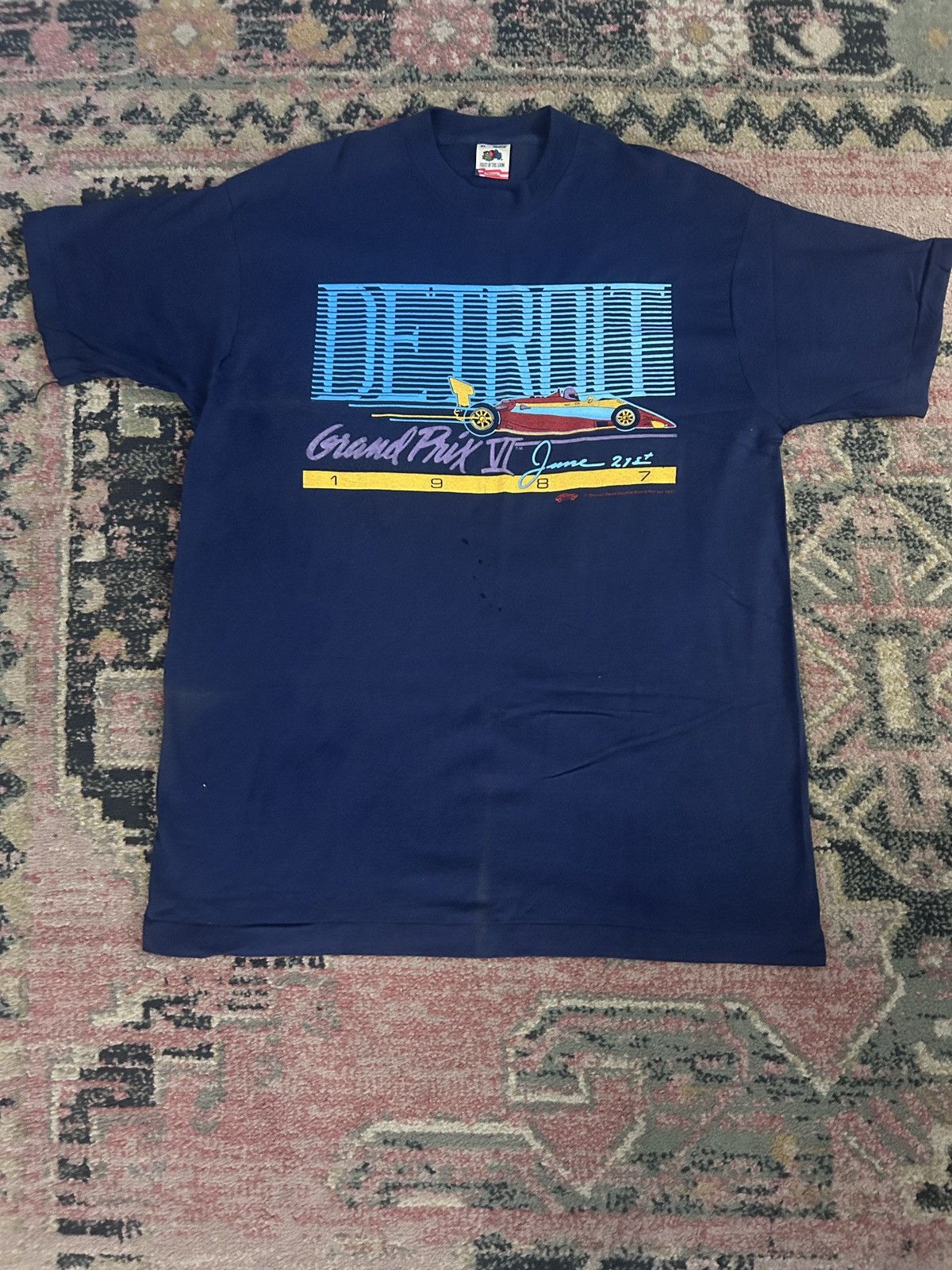 Vintage RARE Vintage Detroit Grand Prix Shirt 1987 Size US XL / EU 56 / 4 - 1 Thumbnail