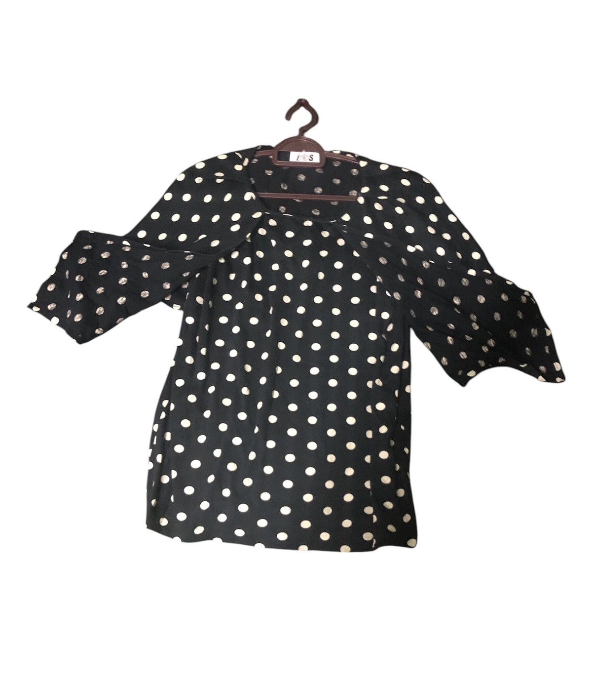 Designer × Issey Miyake Issey Miyake Rare Design Blouse Polka Dots Black and White Size S / US 4 / IT 40 - 8 Thumbnail