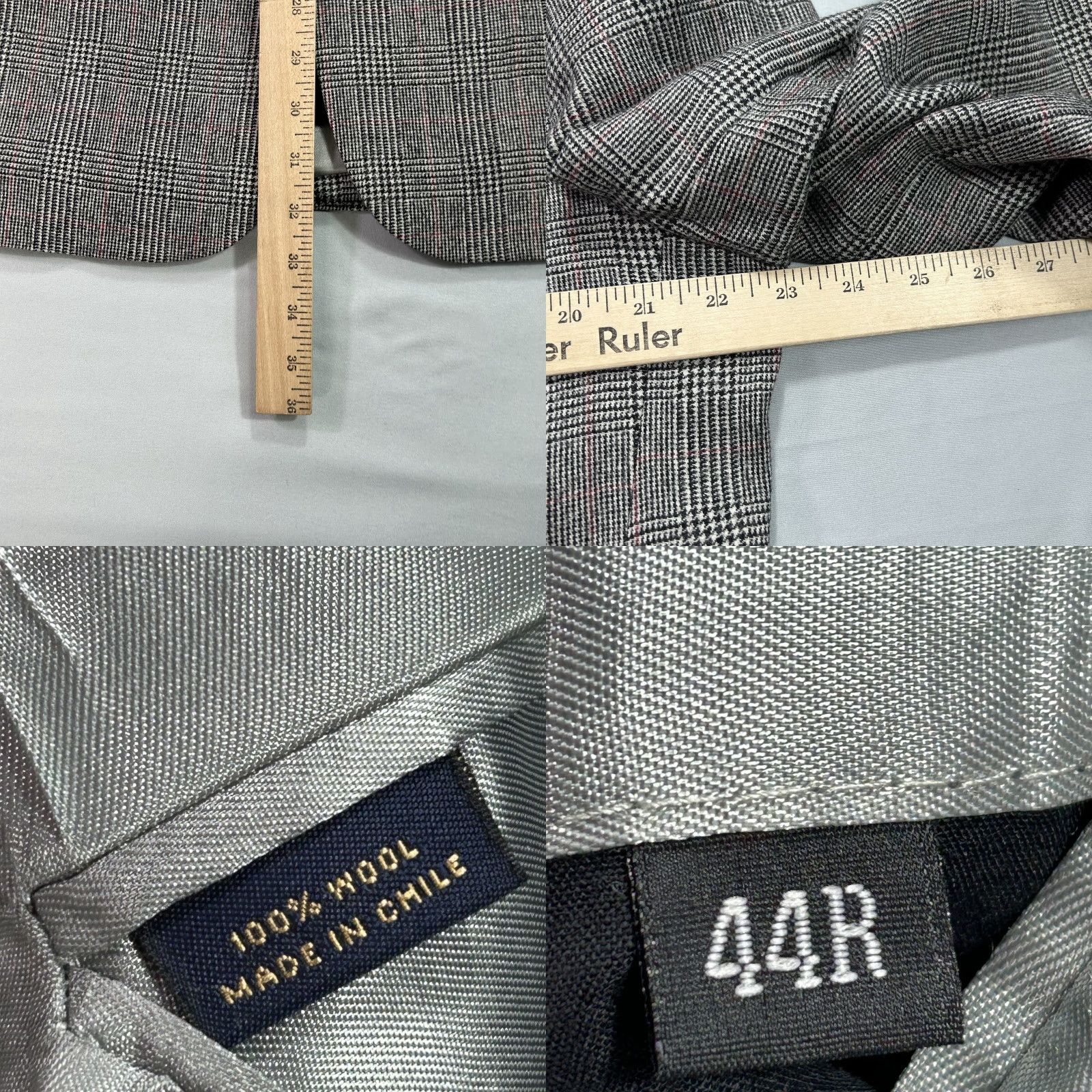 Brooks Brothers Brooks Brothers 346 Blazer Mens 44R Gray Check Wool Sport Coat Jacket Classic Size 44R - 8 Thumbnail