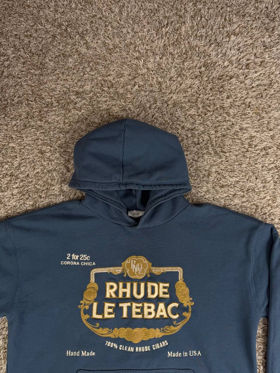 Rhude Rhude Le Tebac Hoodie 'Slate' Men's Size XL Size US XL / EU 56 / 4 - 2 Thumbnail