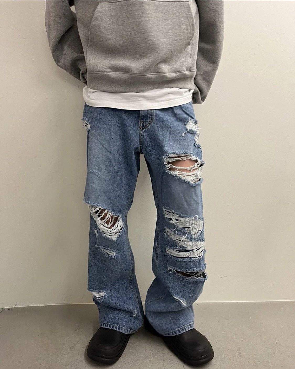 Designer × If Six Was Nine MUSE Ripped Washed Wide Denim Pants Size US 32 / EU 48 - 11 Thumbnail