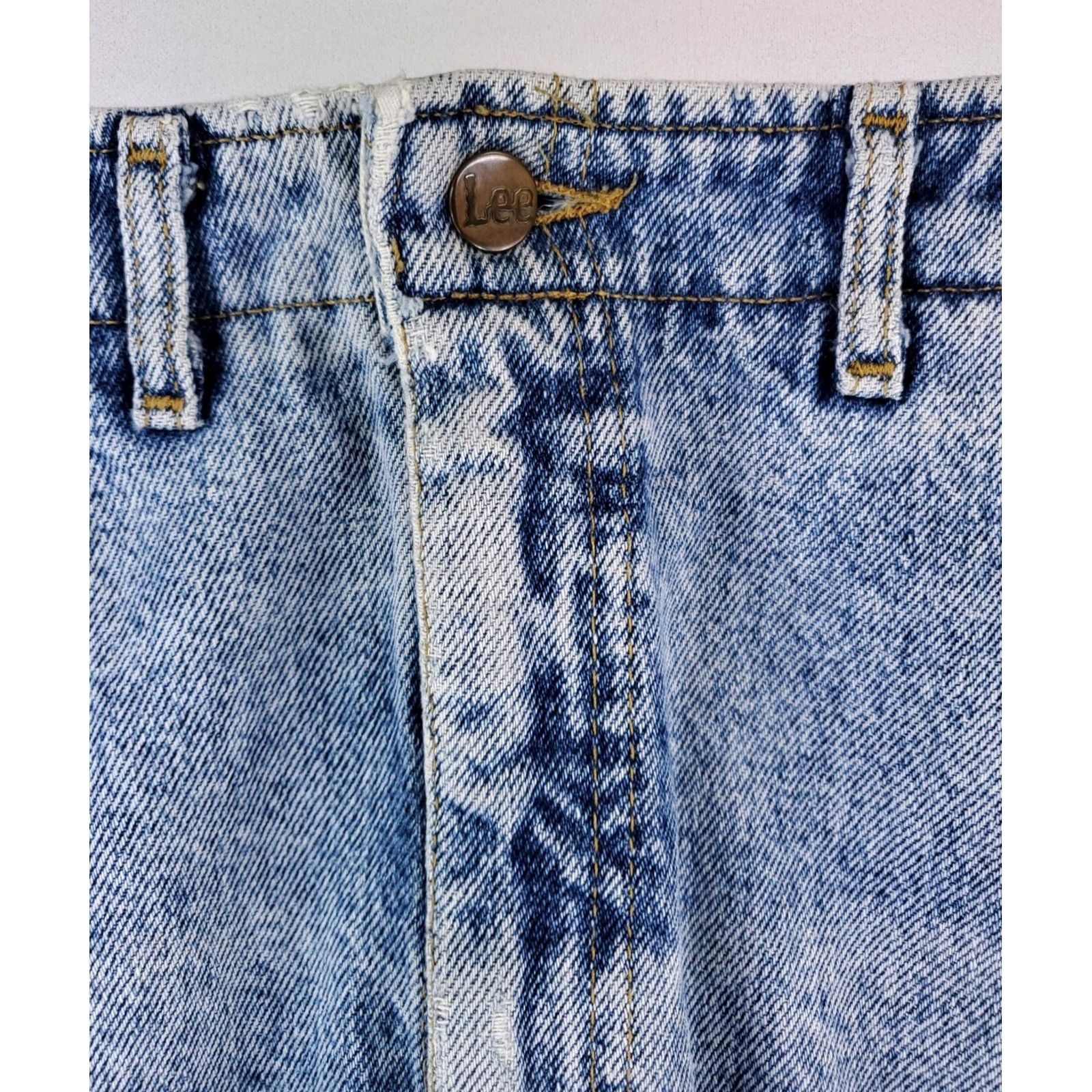Lee VINTAGE Lee Jeans Womens 18 L 90s Acid Wash Bareback Elastic Waist 35 x 31.5 Wide-Leg Blue Mens Womens Girls Size 24" / US 00 / IT 34 - 4 Thumbnail