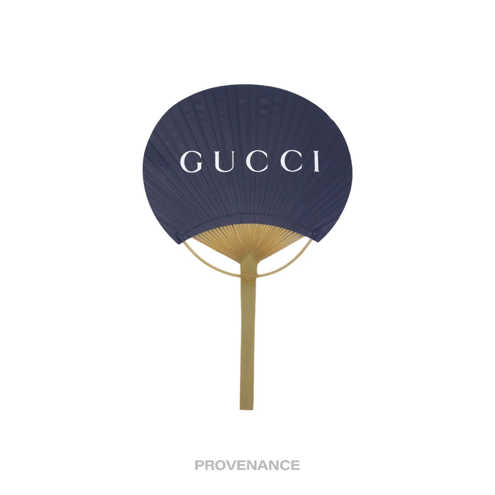 Gucci 🔴 Gucci Logo Bamboo Hand Fan - Navy Size ONE SIZE - 1 Thumbnail