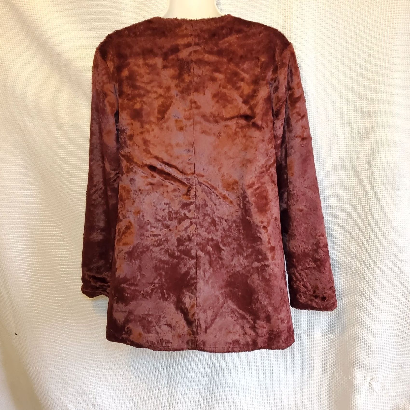 Habitat Anthropologie Tabitha Talley Womens Coat Burgundy Faux Fur Sz Sm City Party Size S / US 4 / IT 40 - 5 Thumbnail