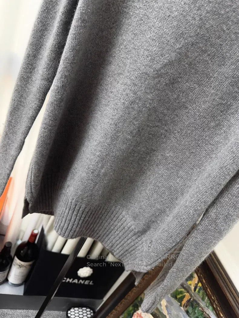 Loro Piana Loro Piana Gray High Neck Knit Top Size S / US 4 / IT 40 - 3 Thumbnail