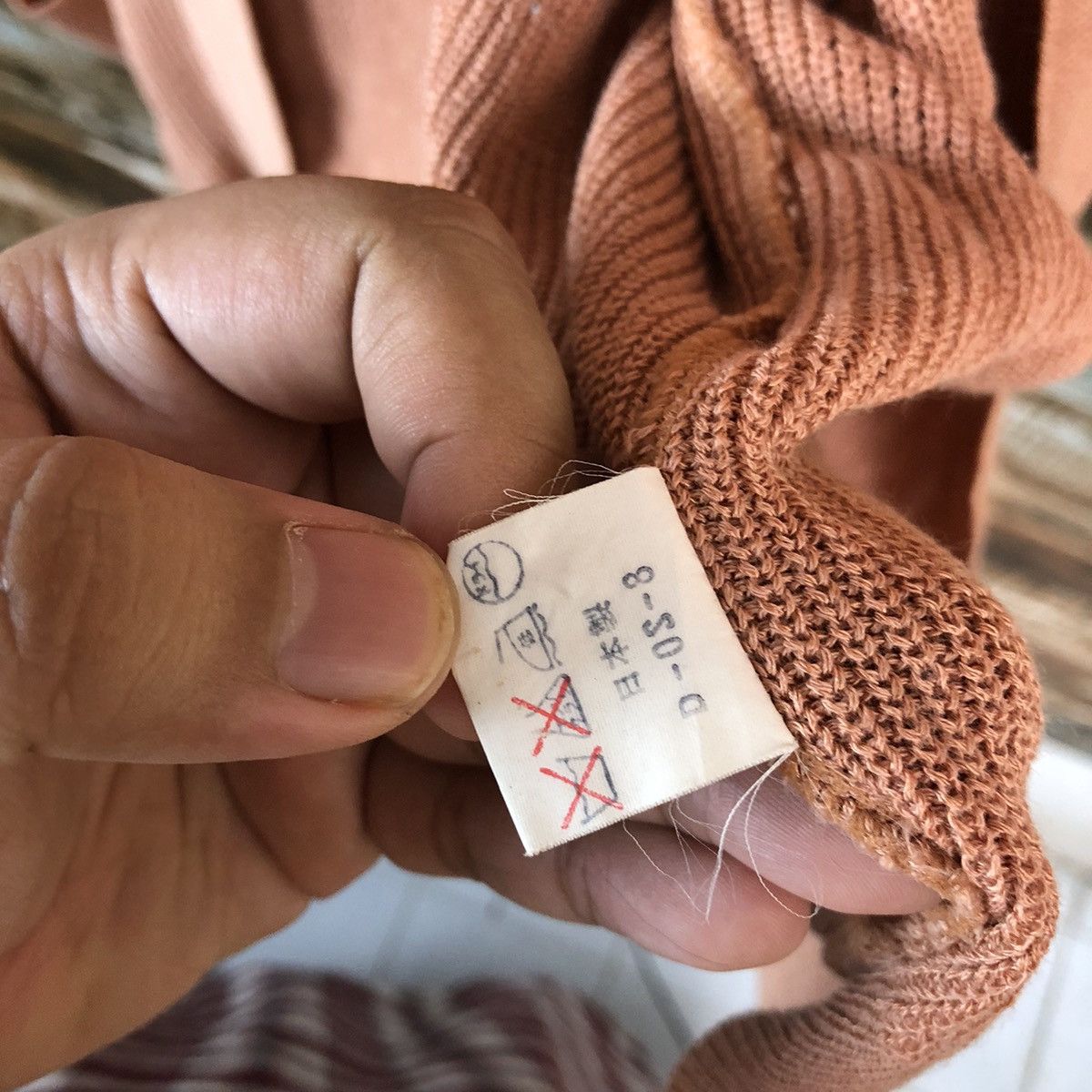Homespun Knitwear DL Japanese Brand Orange Cardigan Knitweaer #C483 Size XL / US 12-14 / IT 48-50 - 11 Thumbnail