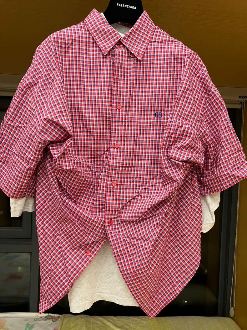 Balenciaga Balenciaga Two-Piece Check Shirt Size US XS / EU 42 / 0 - 1 Thumbnail
