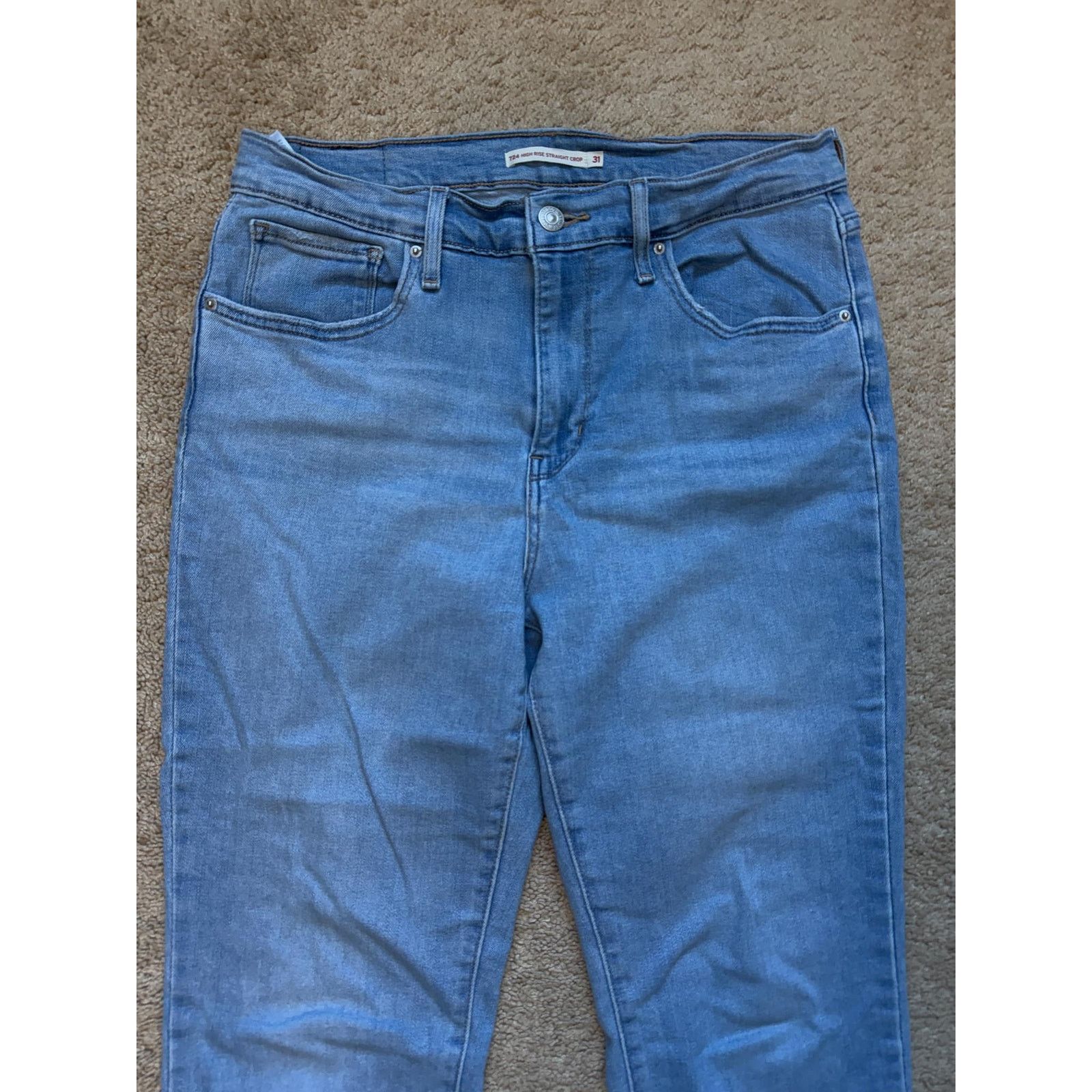 Levi's Levi Strauss Red Tab 724 High Rise Straight Crop Jeans 31x24 Size 31" - 3 Thumbnail