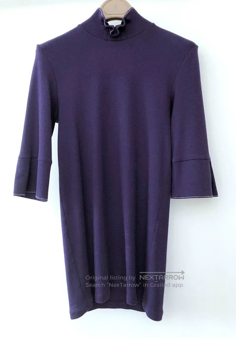 Brunello Cucinelli Brunello Cucinelli Beaded Collar Bud Neck T-Shirt Size L / US 10 / IT 46 - 1 Thumbnail