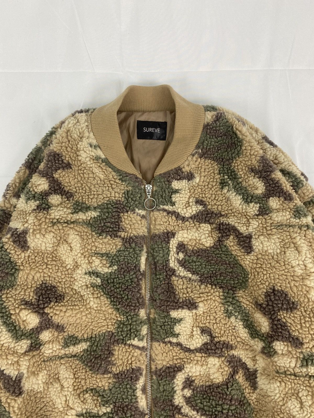 Japanese Brand Sureve Japan Camo Bomber fleece jacket Size US M / EU 48-50 / 2 - 2 Thumbnail