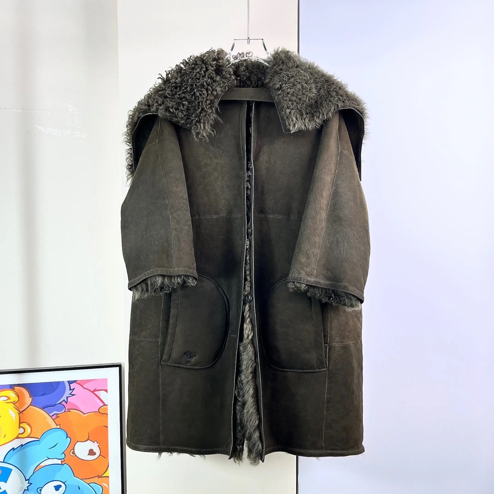 Dior Dior Reversible Dark Green Lamb Fur Coat Size XXS / US 00 / IT 34 - 1 Thumbnail