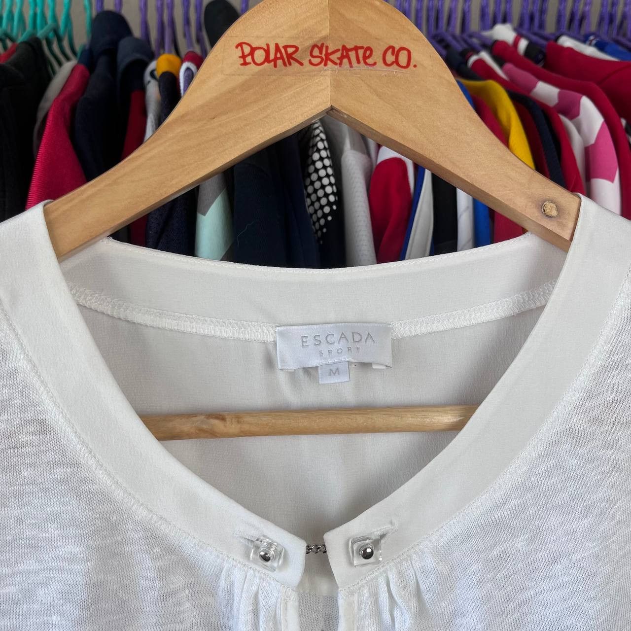 Escada Sport ESCADA Sport Linen/Silk White Blouse Top Shirt Size M Size M / US 6-8 / IT 42-44 - 9 Thumbnail