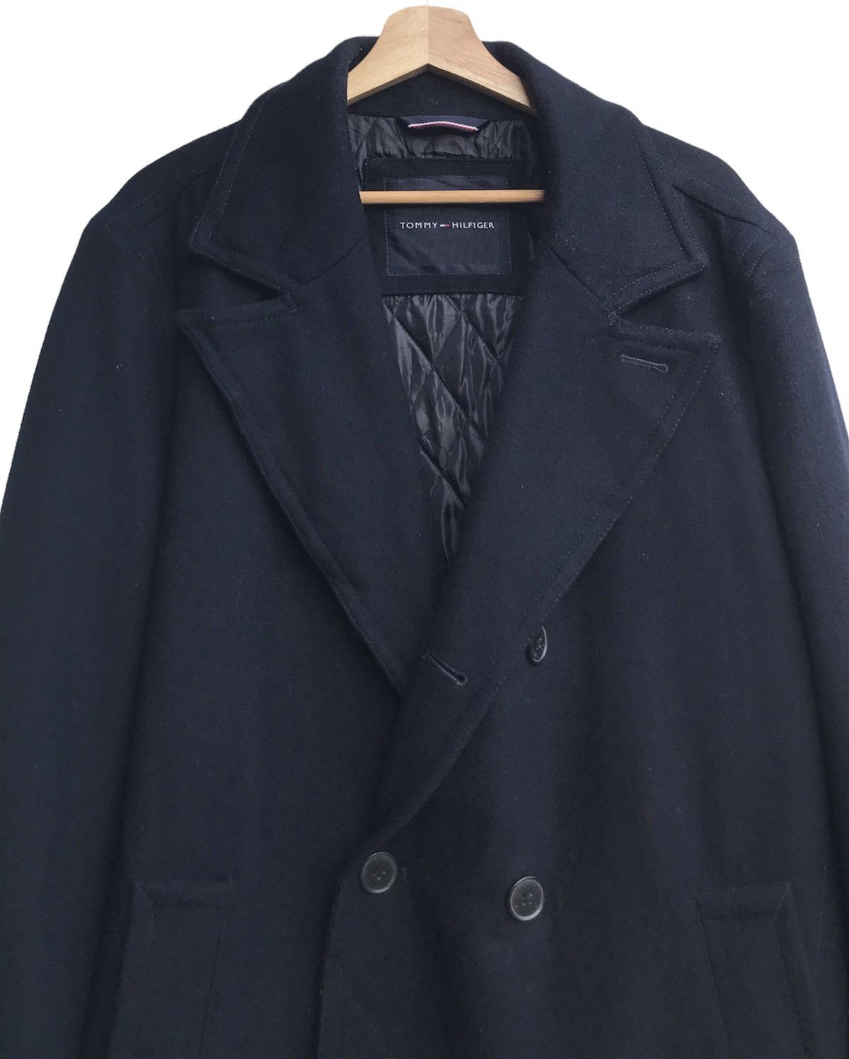 Designer × Tommy Hilfiger Tommy Hilfiger Navy Wool Blend Double Breasted Walker Coat Size US XL / EU 56 / 4 - 6 Thumbnail