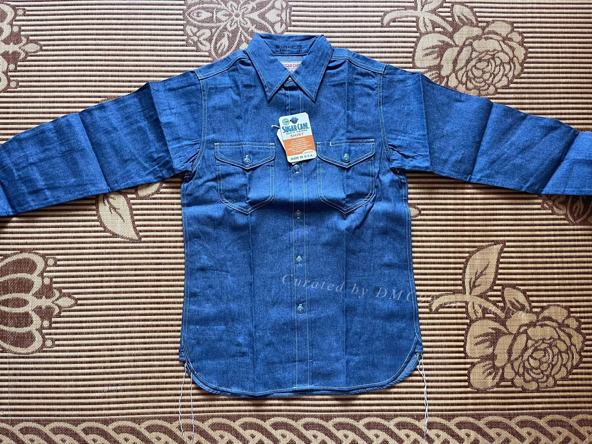 Sugar Cane Sugar Cane Lightweight Denim Long Sleeve Shirt Size US S / EU 44-46 / 1 - 1 Thumbnail