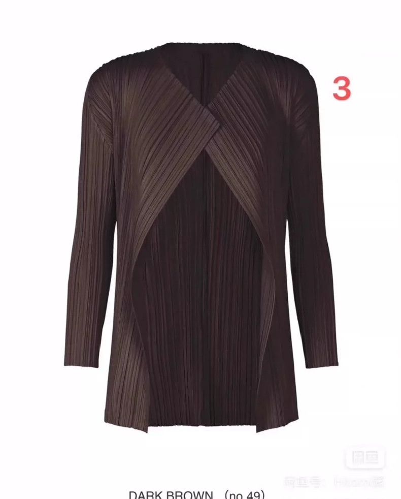 Issey Miyake Issey Miyake size:3 Coffee-colored pleated cotton soft car Size S / US 4 / IT 40 - 1 Thumbnail