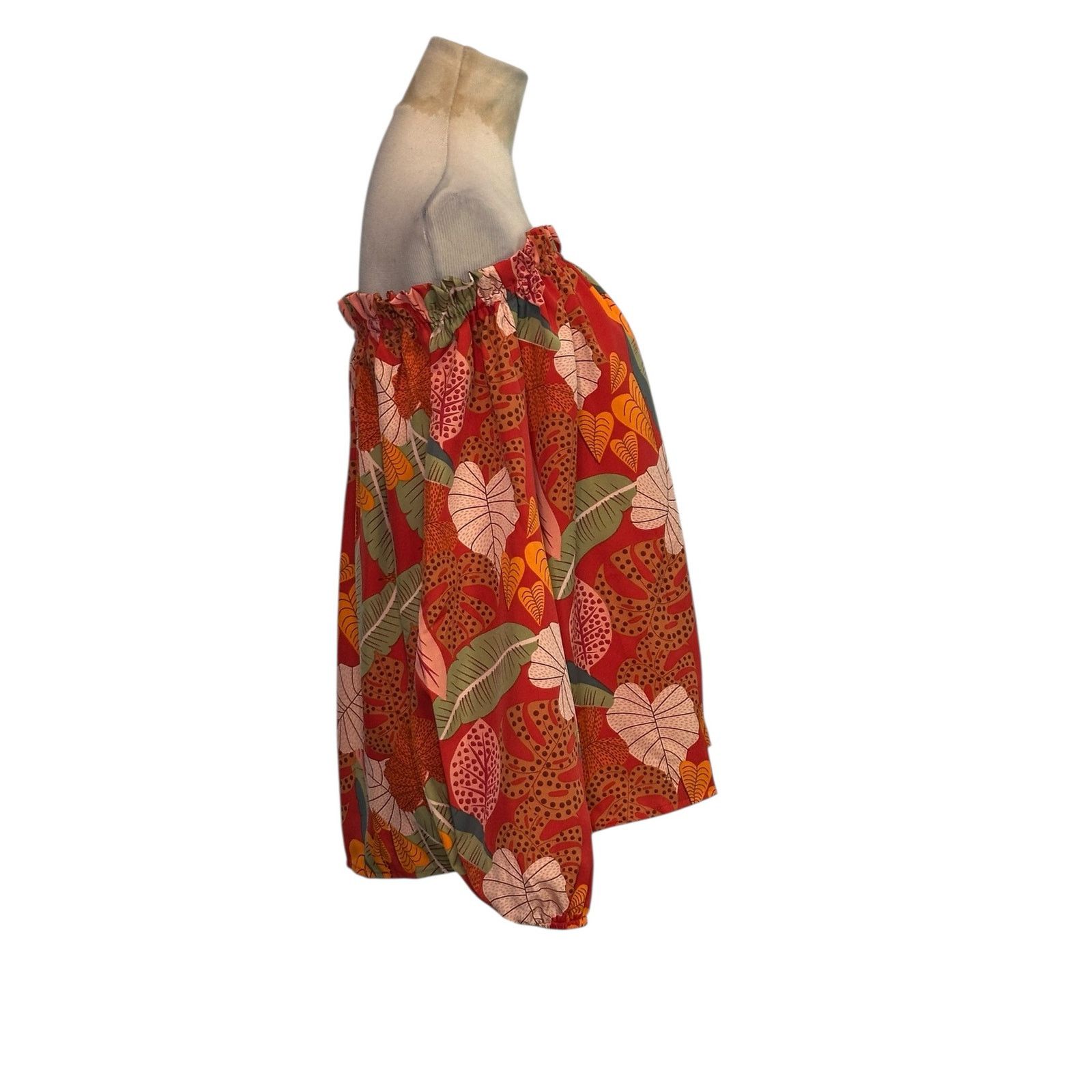 Shein Shein orange red floral off shoulder blouse size Large Size L / US 10 / IT 46 - 11 Thumbnail