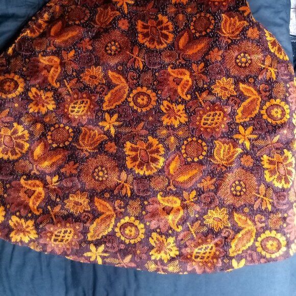 Other Vintage Denmark's Floral Chenille Pattern Wool Cape Cloak Size XL / US 12-14 / IT 48-50 - 8 Thumbnail