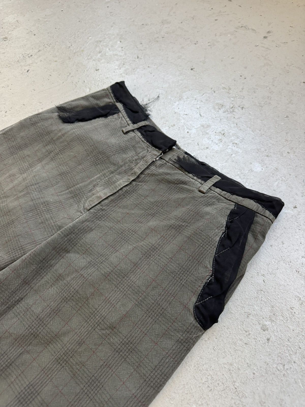 Maison Margiela Maison Margiela Blank Label Green Plaid Trousers Size US 29 - 2 Thumbnail