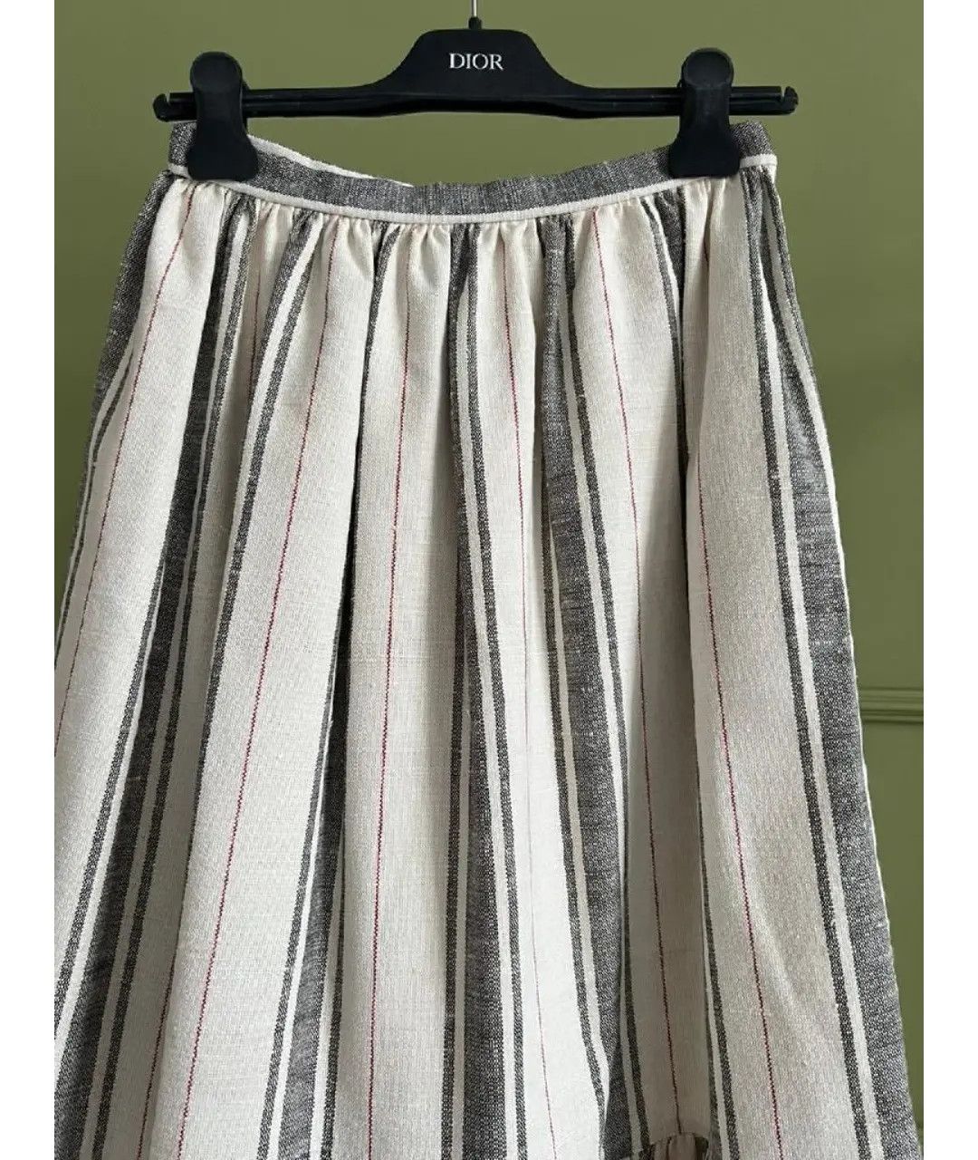 Dior o1y0825 Maxi Skirt in Ivory/Gray Size 30" / US 8 / IT 44 - 3 Thumbnail