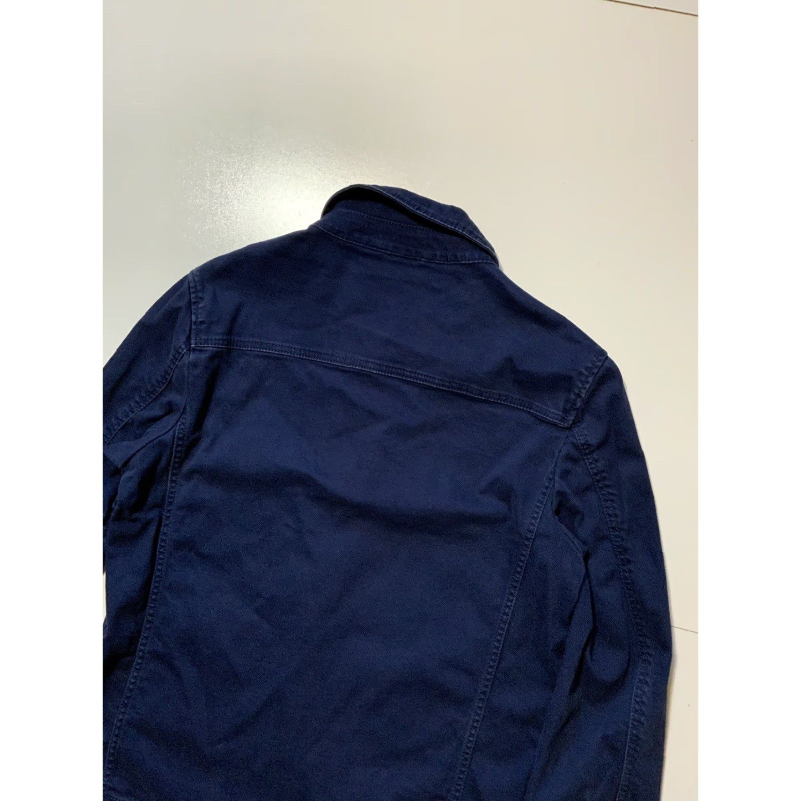 Zara VINTAGE Zara Man Slow Wear 74 Ready Navy Blue Workwear Collared Overshirt Jacket Sz S Men Blue Collared Workwear Jacket Mens Size US S / EU 44-46 / 1 - 4 Thumbnail
