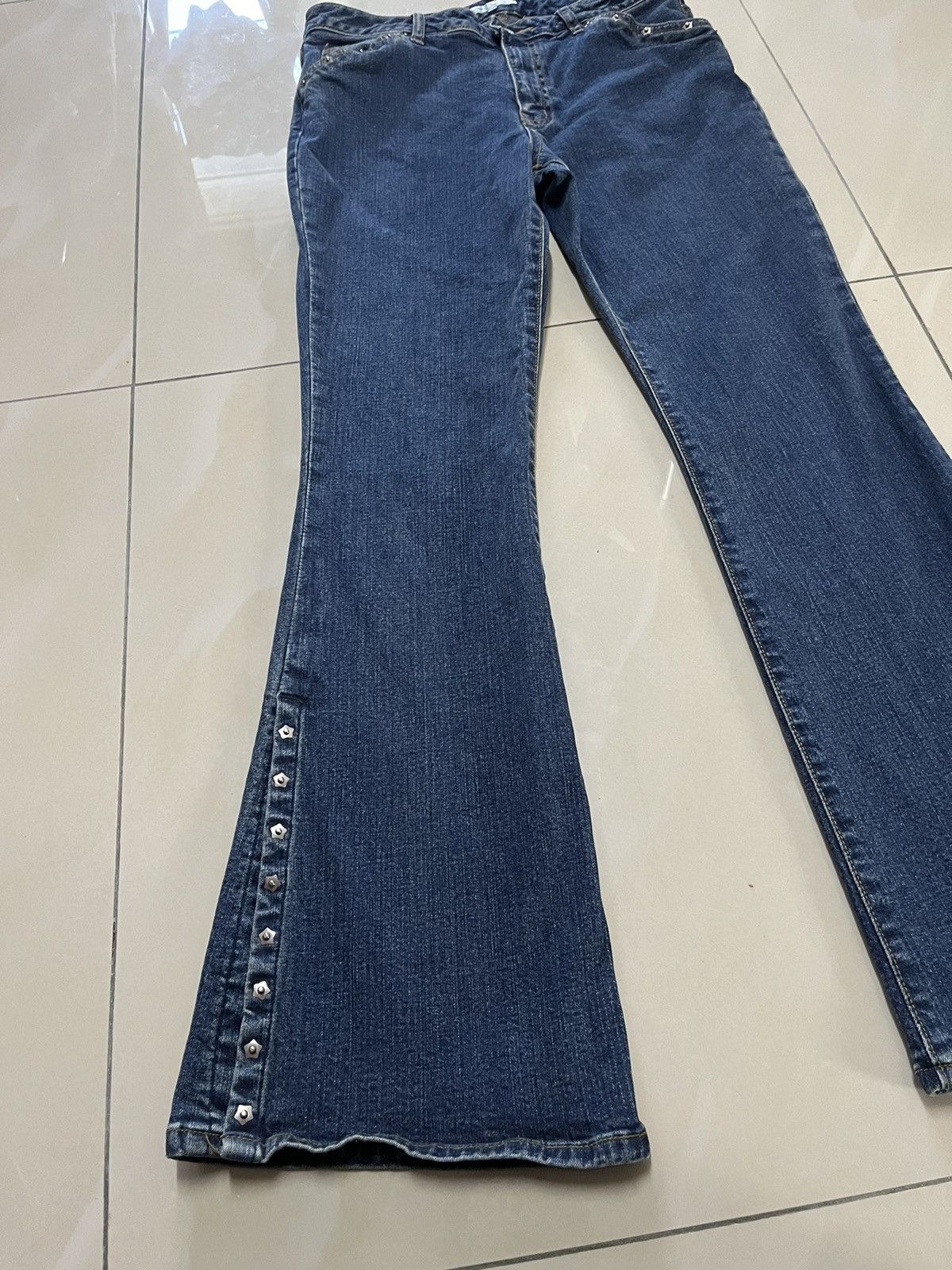 Tornado Mart Flare Jeans comoco Iron star bead wideleg Size US 29 - 2 Thumbnail