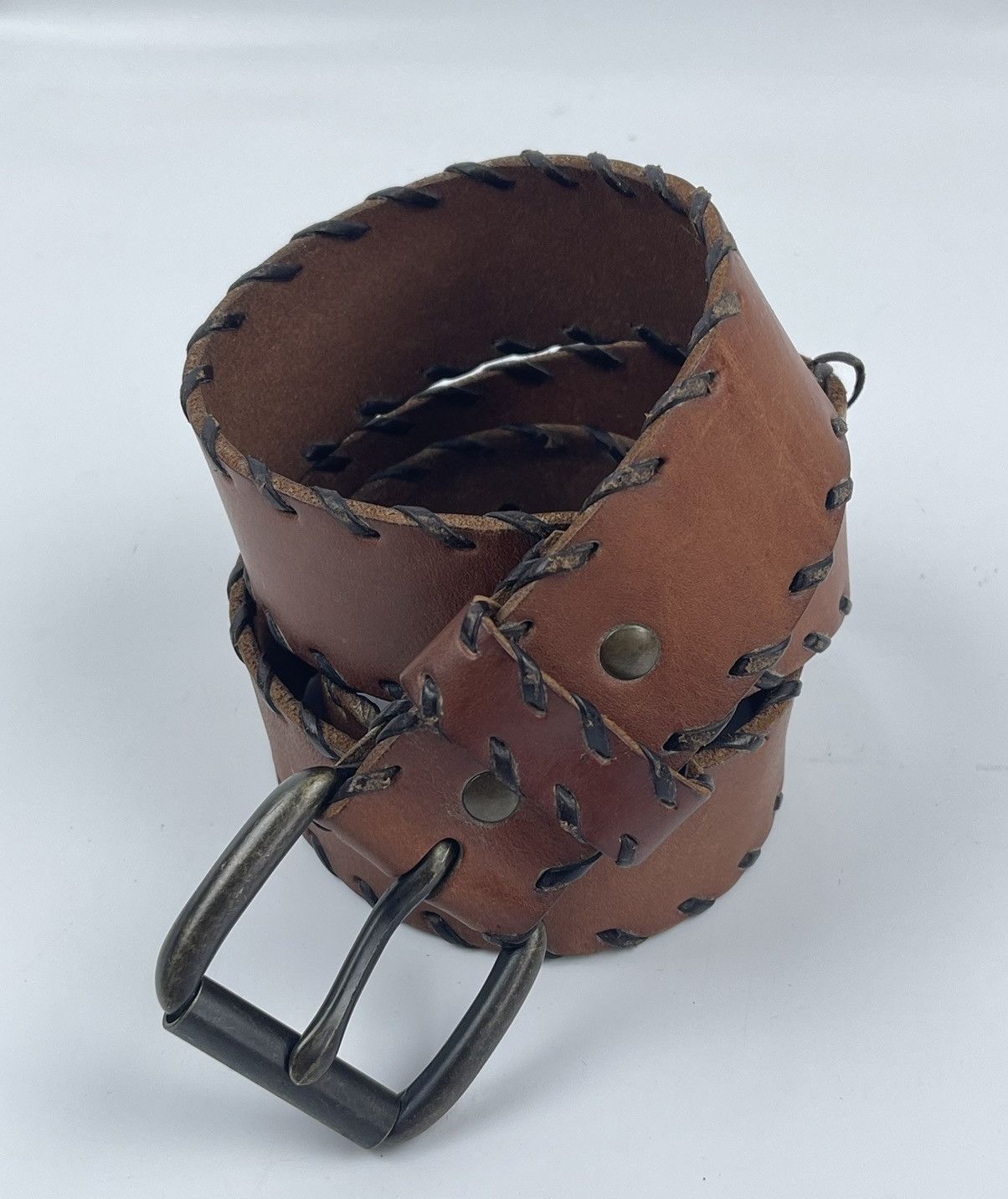 Genuine Leather × Japanese Brand leather belt tc7 Size 38 - 1 Thumbnail