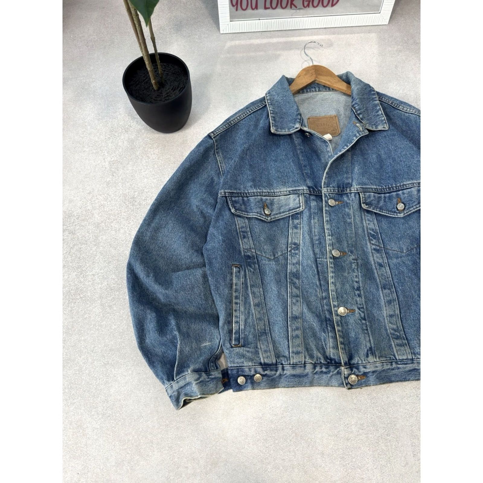 Diesel VINTAGE Diesel 90s Box Fit Button Up Denim Jacket Men M Blue Denim Jacket Bomber Style Regular Fit Casual Mens Size US 31 - 5 Thumbnail