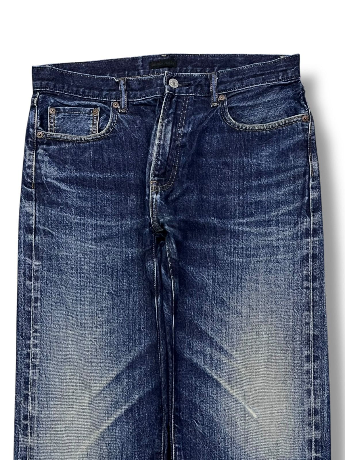 Uniqlo Vintage Uniqlo Selvedge Denim Japan - Faded Wash, Distressed Size US 33 - 4 Thumbnail